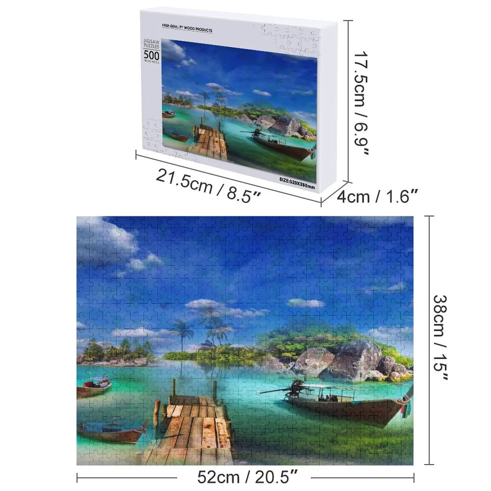 Rompecabezas de Island of Boats, regalo personalizado, rompecabezas de animales de madera casados