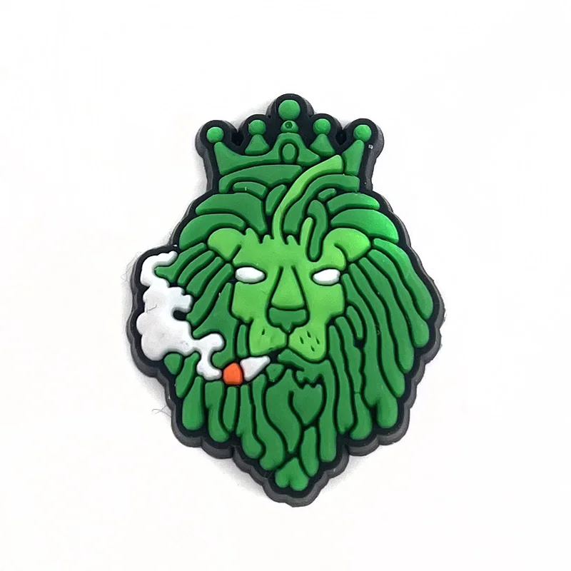 รองเท้าวัชพืชสีเขียวการ์ตูน1ชิ้นสุดน่ารักรองเท้าแตะแบบ DIY aksesoris sepatu หัวเข็มขัดตกแต่งพีวีซีใช้ได้ทั้งชายและหญิงของขวัญสำหรับเด็กผู้ชาย