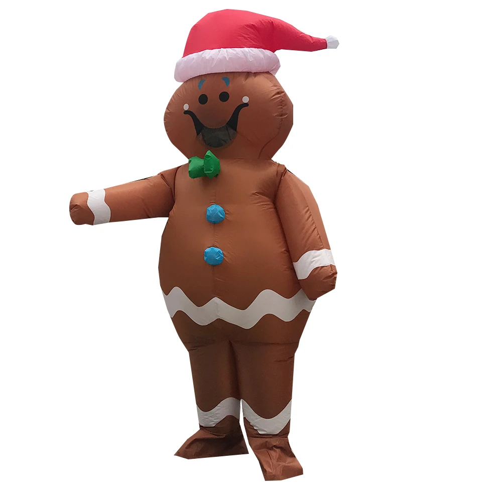 Christmas Gingerbread Man Inflatable Costume Funny Inflatable Suit for Christmas Party Cosplay Costumes Dress Suits