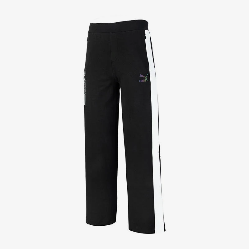 Puma Authentic Fashionable Women's Trendy Splicing Style Simple Wide Leg Sports Knitted Pants 538852-56