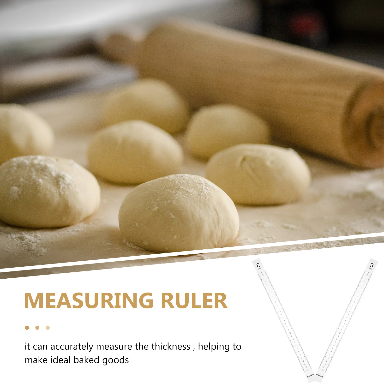 2 قطعة 1 زوج الاكريليك الخبز التوازن حاكم العجين سمك دليل ل شوبك قياس قطاع أدوات مطبخ وجبة خفيفة الخبز حاكم