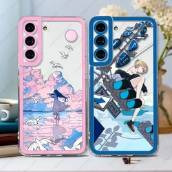 Phone Case For Samsung Galaxy S20 S21 S22 S23 S24 FE Plus Ultra A54 A53 A52 A34 5G TPU Soft Cover Anime Sky Girl