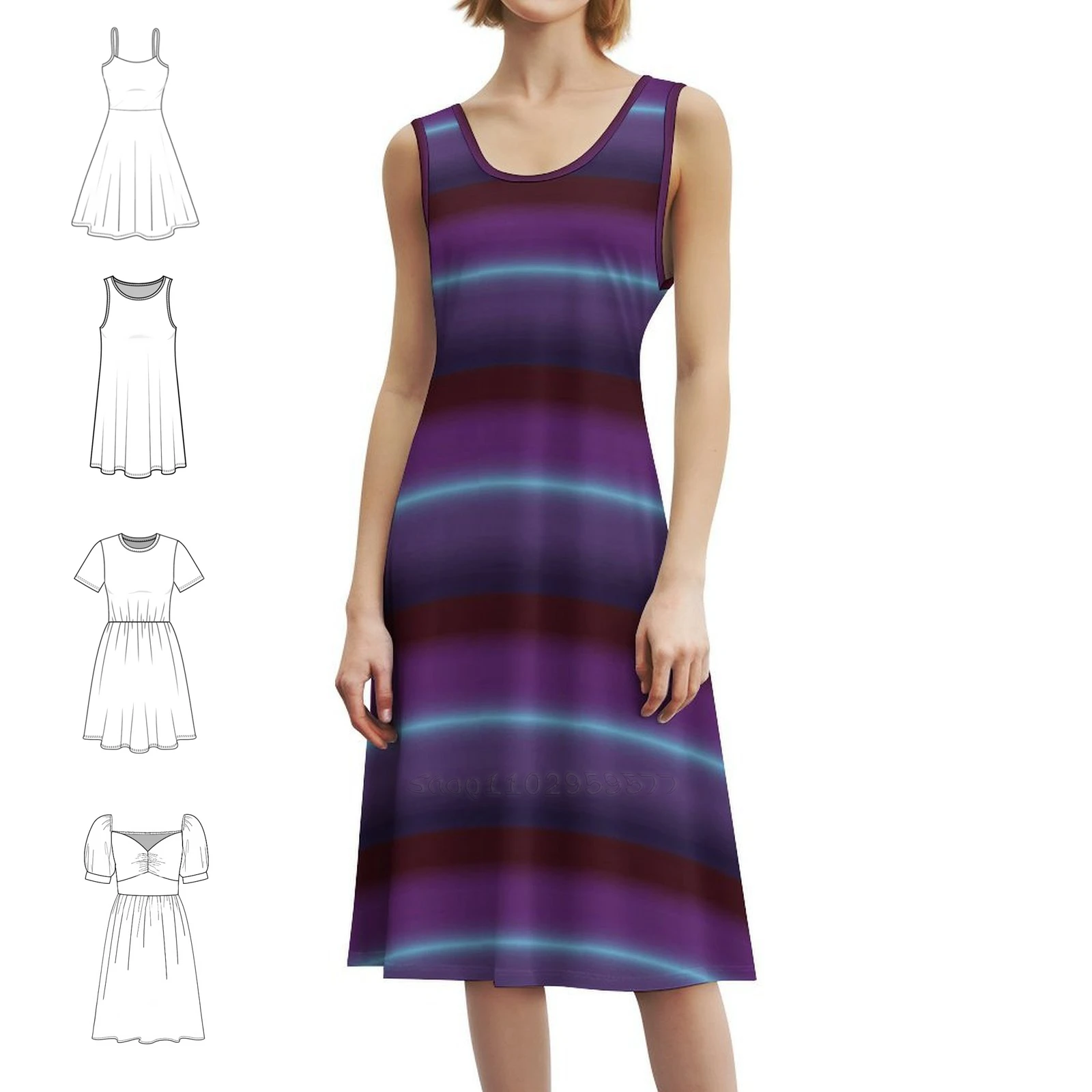 فستان متدرج منقوش عليه زهور للنساء لربيع وصيف فستان كاجوال للحفلات متدرج أومبير اللون ملون جميل فستان نسائي