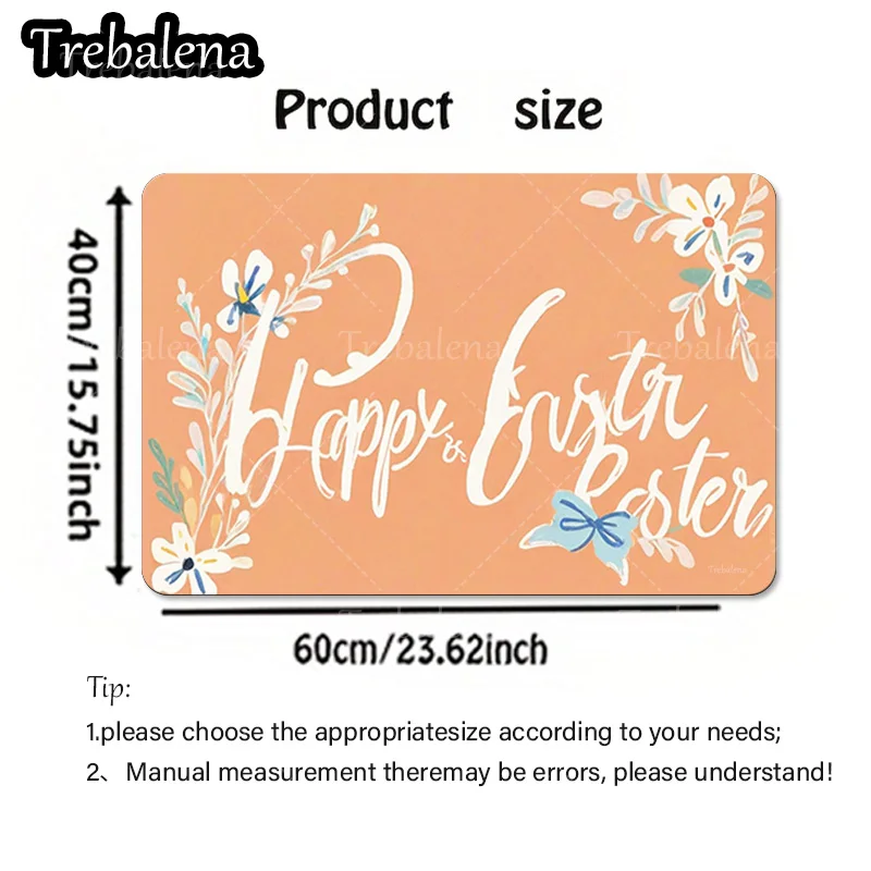 1 قطعة سجادة باب ترحيب سعيد عيد الفصح الأزهار فراشة ترحيب حصيرة الربيع عطلة ديكور