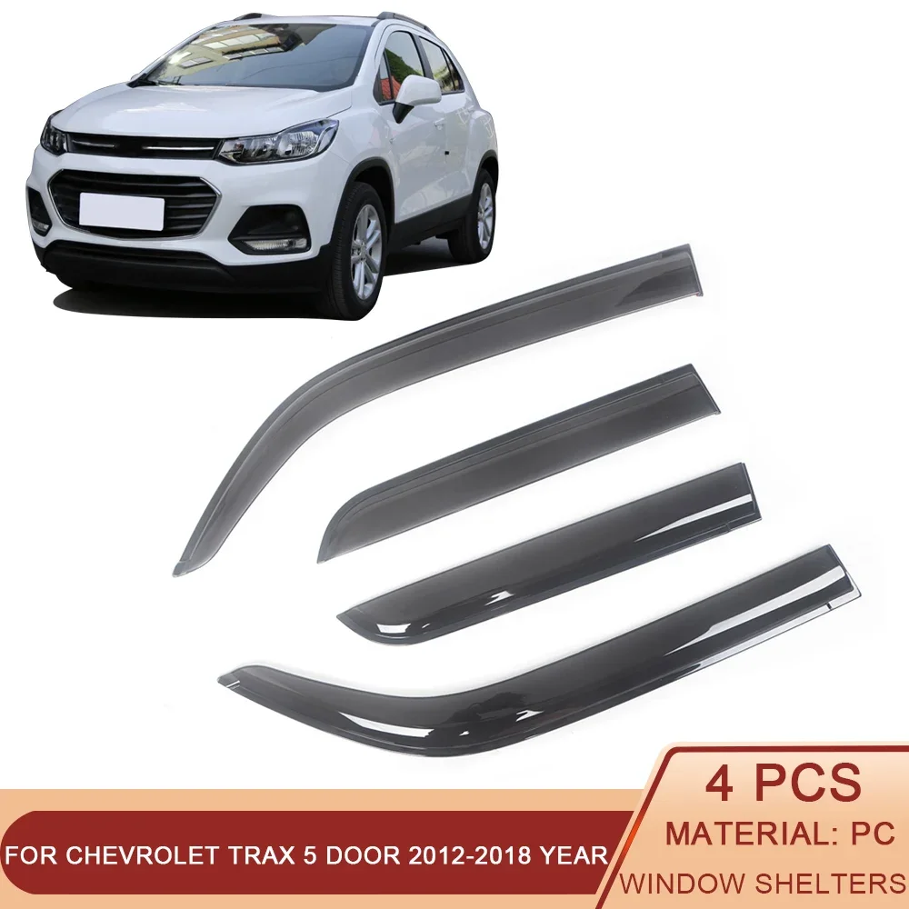 

For Chevrolet Chevy Trax 2014-2022 Hatchback Auto Black Tinted Car Side Window Visor Vent Shelter Rain Guard Door Ventvisor