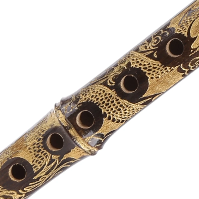 Flutes Woodwind Black Bamboo Chinese Yunnan Bawu for Key Pipe Music Instrument E56D