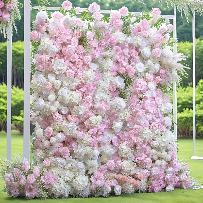 

2M Pink Cake Tower Wedding Decoration Floral Showcase Exhibition Hall Decoration Arch Horn Decoration Flower Arrangement
