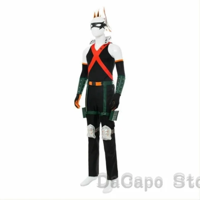 2025 22 Anime My Hero Bakugou Katsuki Cosplay Academia peluca hombres adultos pantalones abrigo cinturón trajes disfraz de Halloween Pro