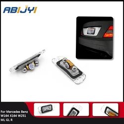 2pcs Car Light Xenon LED License Plate Light Car Accessories For Mercedes Benz ML GL R Class W164 W251 X164 White 12V 6000K