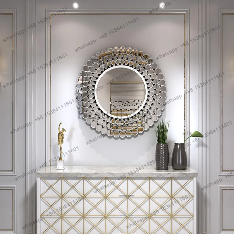 Background Sofa Magic Mirror Hide Ugly Square Combination Decorative Mirror Window Glass Ornament Deep Space Glow