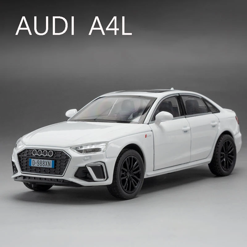 1:32 AUDI A4 Alloy Car Model Sound and Light Pull Back Children\'s Toy Collectibles Birthday gift