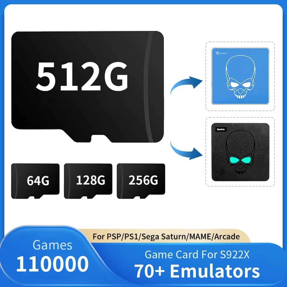 EmuELEC System Game Card For S922X Video Game Console/TV Box