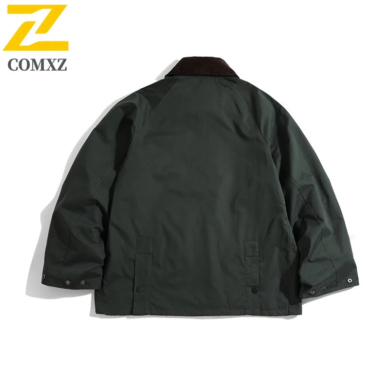 Vintage Street Jacket Men's Women's Autumn 2025 High-end Fashion Corduroy Plaid Windproof Coat Casual Multi-Pocket Loose Jacket