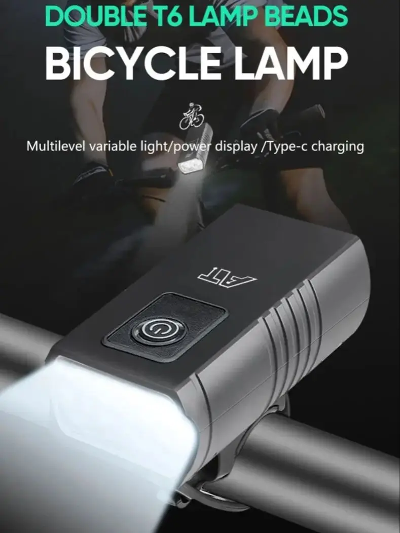 AliExpress NONE 2 T6 Bicycle Front Light Type-C Rechargeable LED Bike Headlight 3 Lighting Modes Cycling Flashlight for MTB Road Night Riding