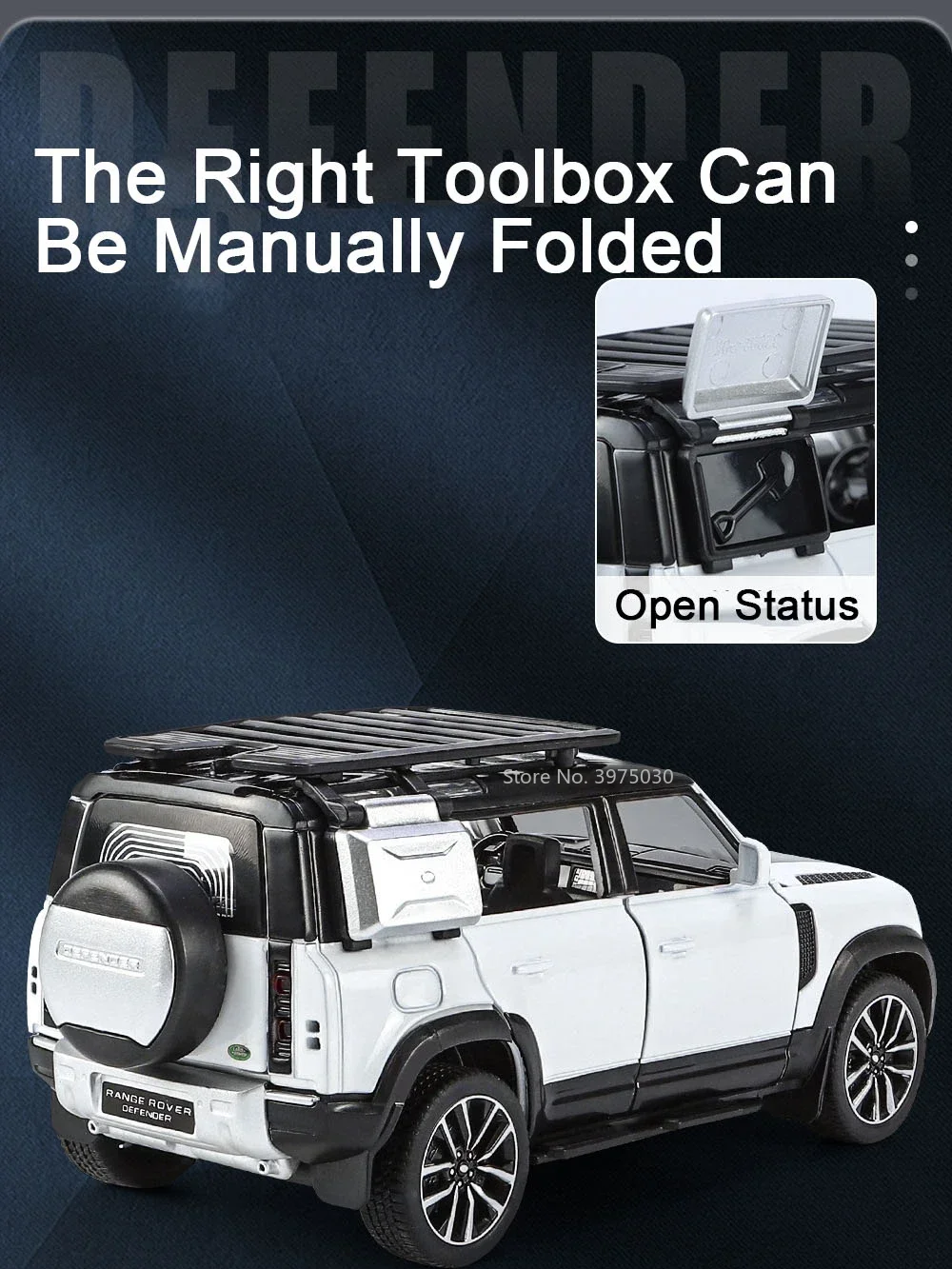 1:32 Land Rover Defender Alloy Diecast Car Model Scale Toy Off Road Vehicle with Sound Light Pull Back Collection Gift for Child