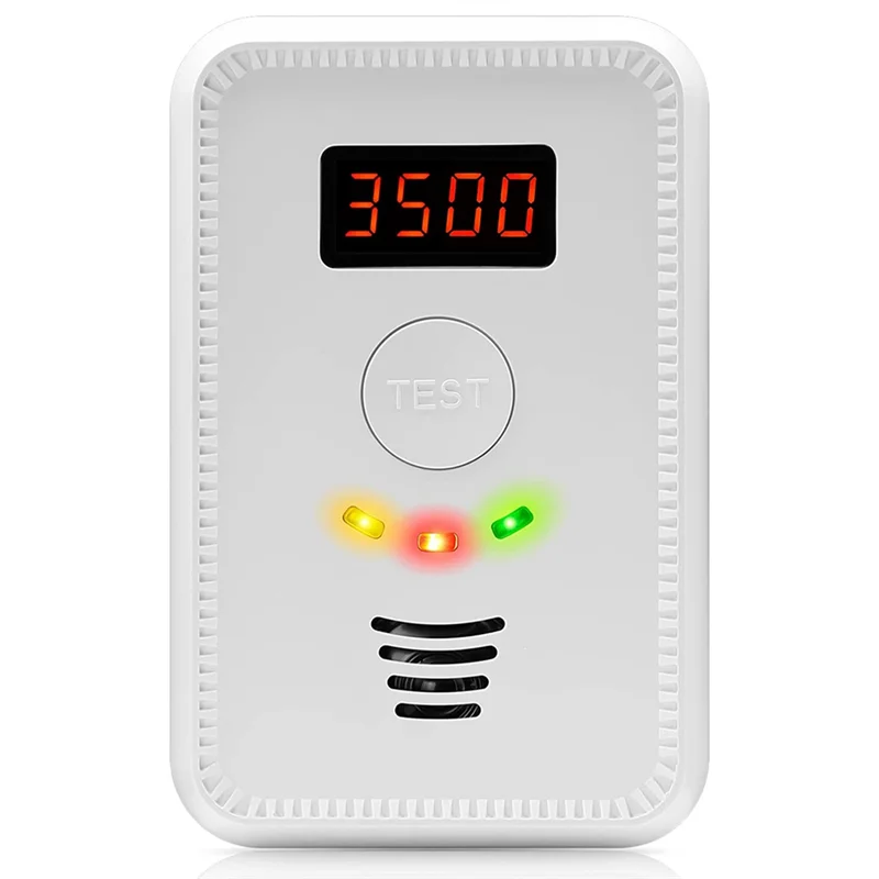 Gas Leak Detector Natural Gas Detector and Plug in Carbon Monoxide Detector for Kitchen Home for CO LNG US Plug