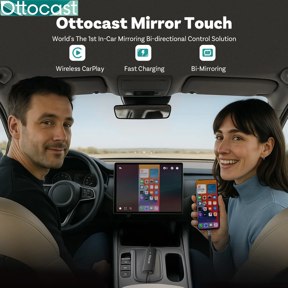 Ottocast Mirror Touch CarPlay Adapter for iPhone Android