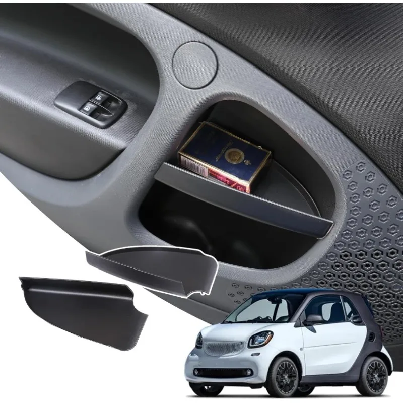 Für Mercedes Benz Smart 453 Fortwo 2016-2021 ABS Schwarz Auto Türgriff Lagerung Box Organizer Fach Telefon Container zubehör