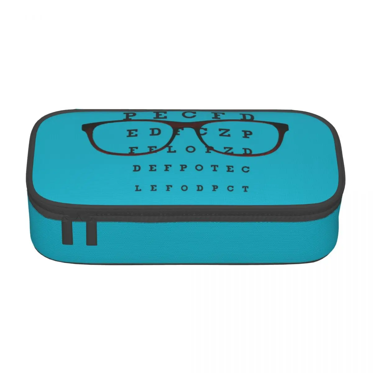Custom Funny Glasses With Eye Test Chart Pencil Cases Big Capacity Optician Optometrist Pencil Box Students Stationery