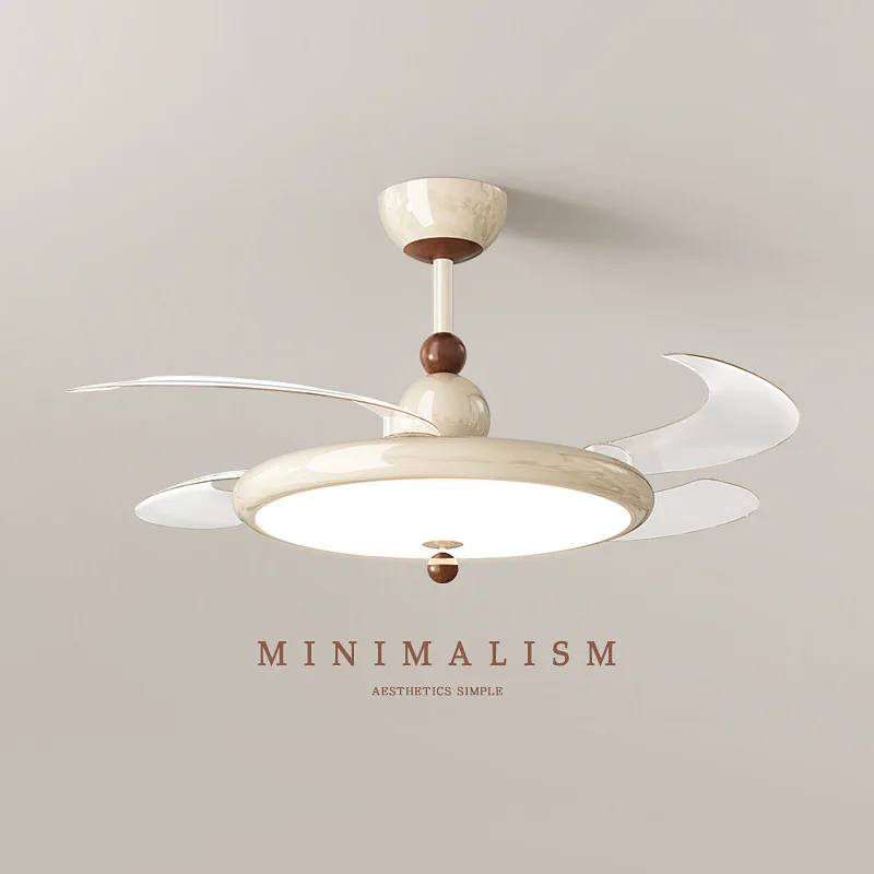 Nordic Cream Styles Acrylic LED Ceiling Fan Lights Living Room Study Simplicity Novelty Designe Household Decoration Luminaires