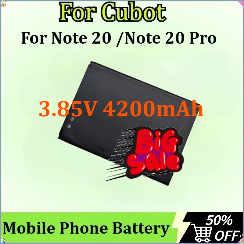 

For Cubot Note 20 /Note 20 Pro Mobile Phone Battery High-Capacity Newly Upgraded Replacement 3.85V 4200mAh 16.17Wh