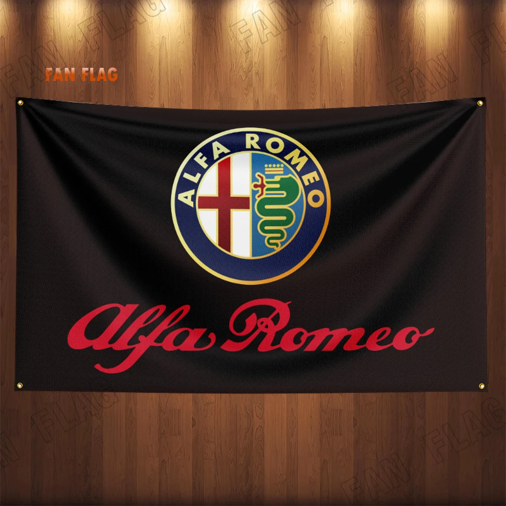 3x5 Ft Alfa romeos Flag Polyester Printed Car Banner Flags for Room Garage Decor