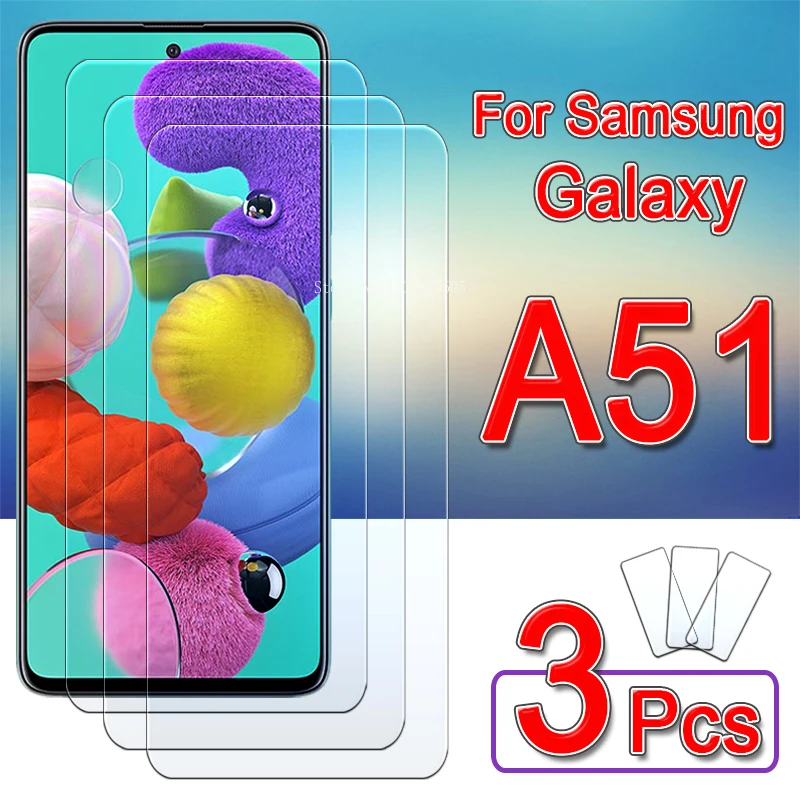 Protective Glass for Samsung A51 Screen Protector Galaxy A 51 51a Armor Tempered Glas Samsunga51 Galaxya51 Sheet Film 1 - 3 Pcs