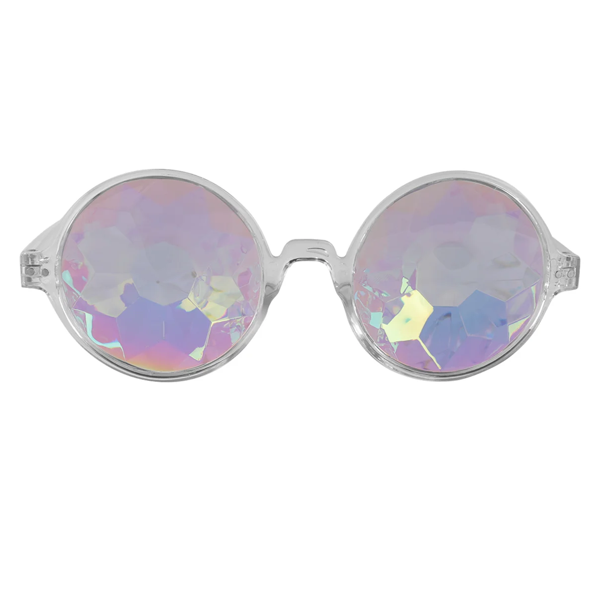 ABQR Kaleidoscope Glasses Rave Festival Party Sunglasses Diffracted Lens-Transparent