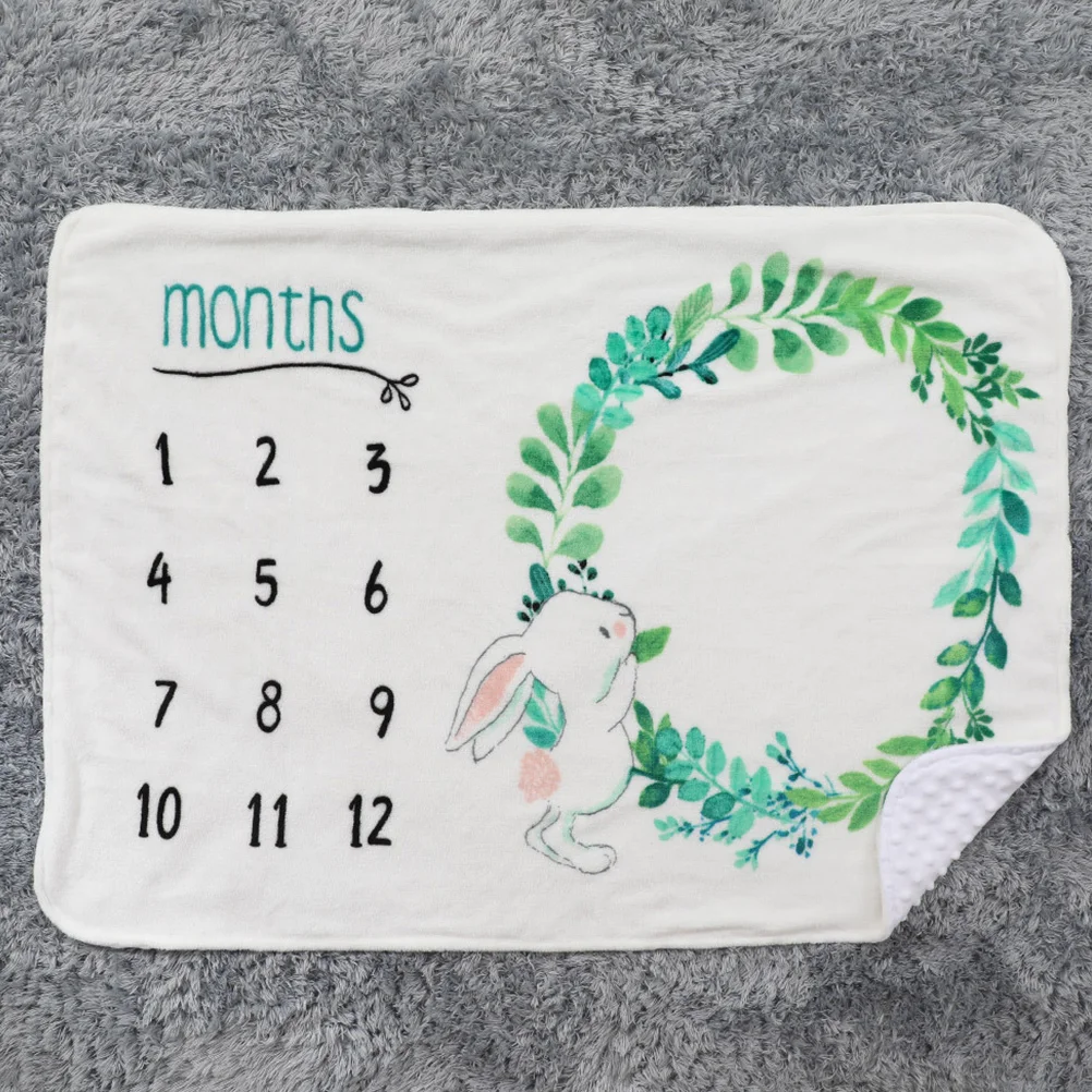 

Fleece Baby Monthly Blanket Photography Props Newborn Lovely Childlike Pattern Durable Soft Edging Bright Colors Eco Friendly