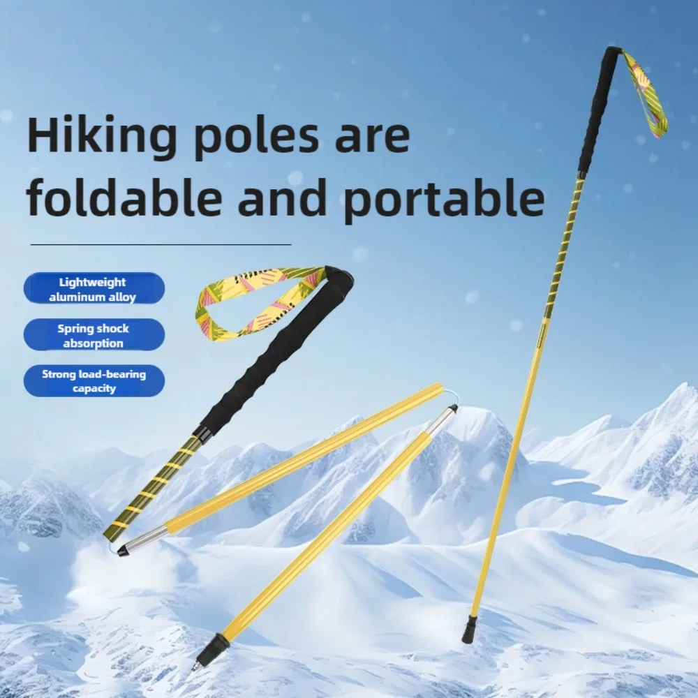 

Foldable Trekking Poles for Trail Running, Hiking Anti-Slip Telescopic Walking Sticks, Lightweight Hiking Gear, Random Color