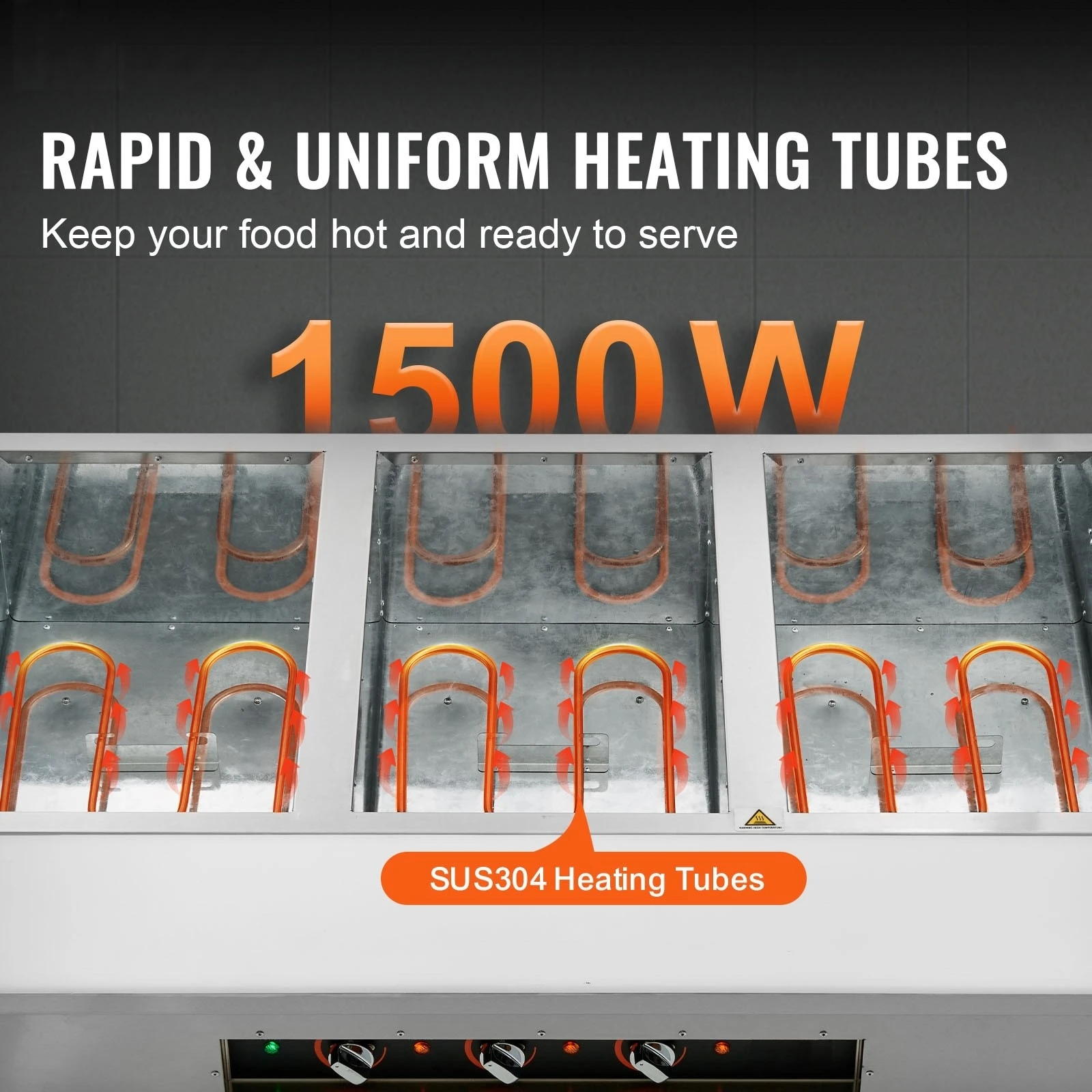 SucceBuy 3-Pan جهاز تسخين الطعام التجاري طاولة بخار كهربائي 1500 واط المهنية بوفيه تقديم الطعام جهاز تسخين الطعام مع 4 عجلات