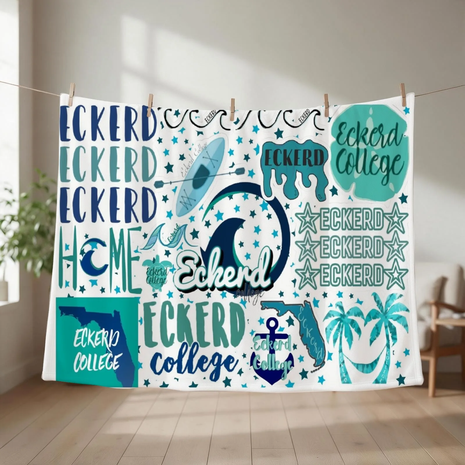 Eckerd College Blanket Throw Blanket couch cozy soft plush fuzzy picnic outdoor blanket