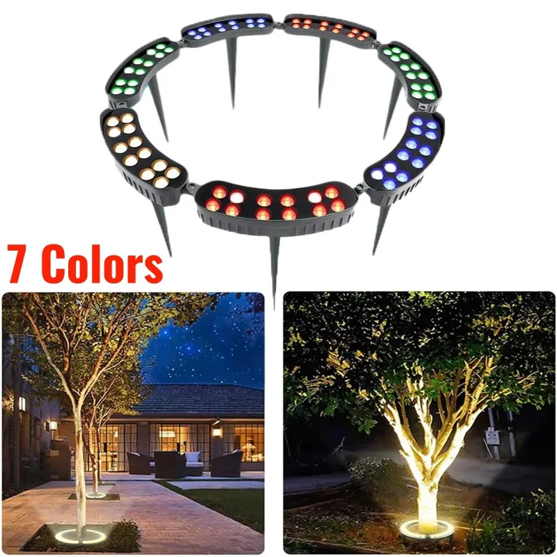 SIHAO 7PCS LED Outdoor Tree Spot Light LED Wall Washer RGB IP65 Can be used outdoors under large trees and cylindrical cones