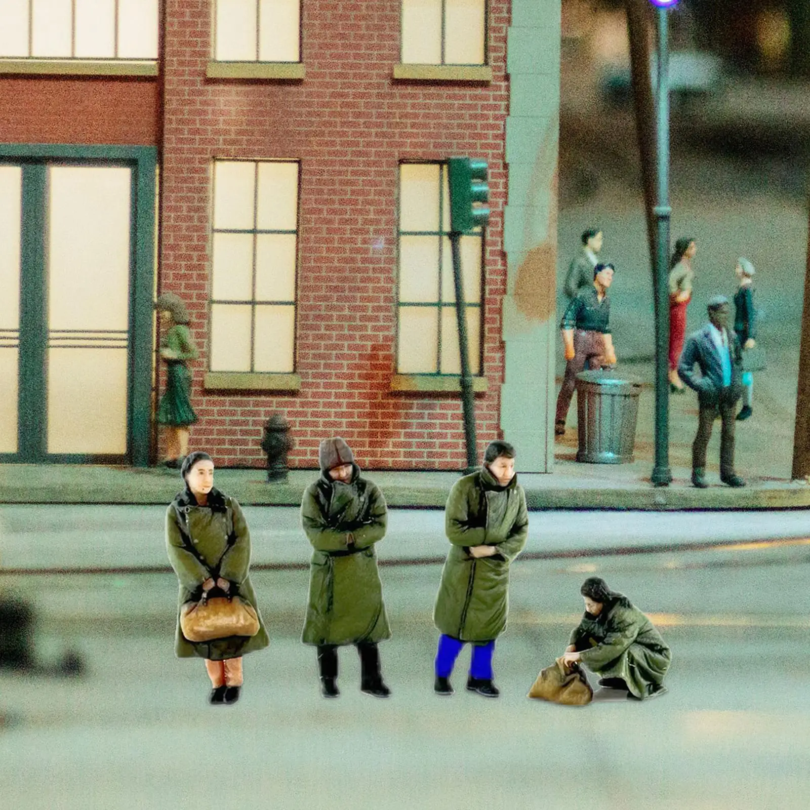 4 sztuki 1:64 realistyczne Diorama postać figurki akcji dioramy dla domku dla lalek miniaturowa scena fotografia układ rekwizytów