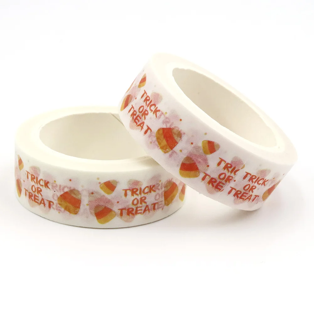 10pcs/lot 15mm x 10m Halloween Candy Trick or Treat Masking Adhesive Washi Tape organizer supplies masking tape sticker