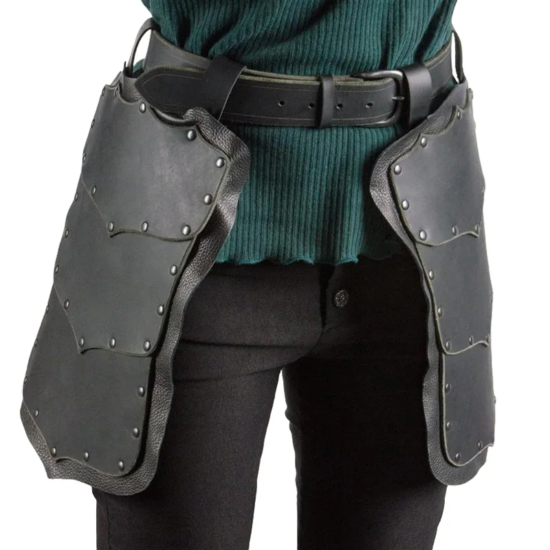 

Medieval Viking Knight Leg Thigh Guard Armor Faulds PU Leather Tasset Belt Roman Gladiator Cosplay Costume LARP War Battle Skirt
