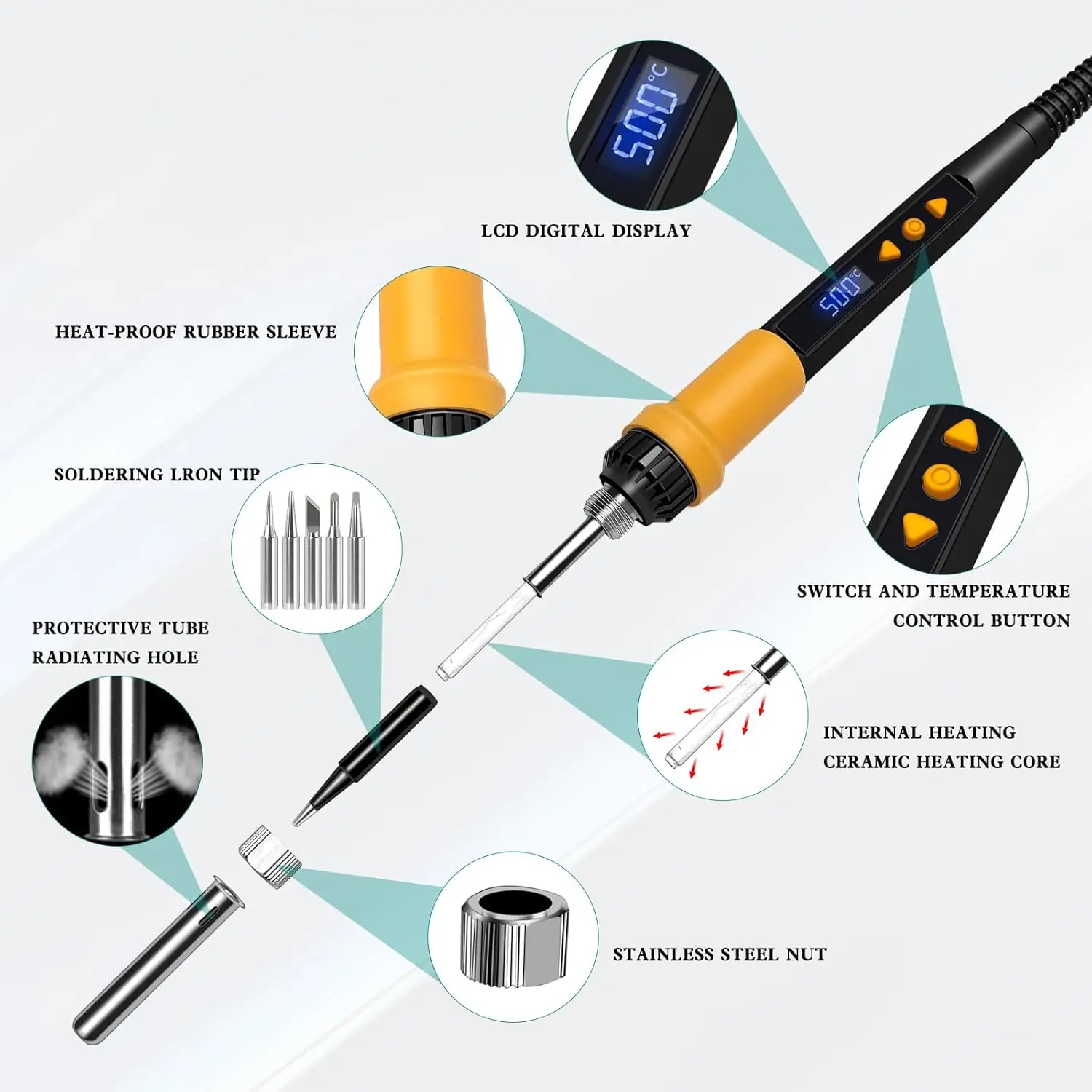 908D Blue Soldering Kit, Adjustable Temperature Soldering Iron Tool, Suitable for Household Appliance Repair and DIY Projects.