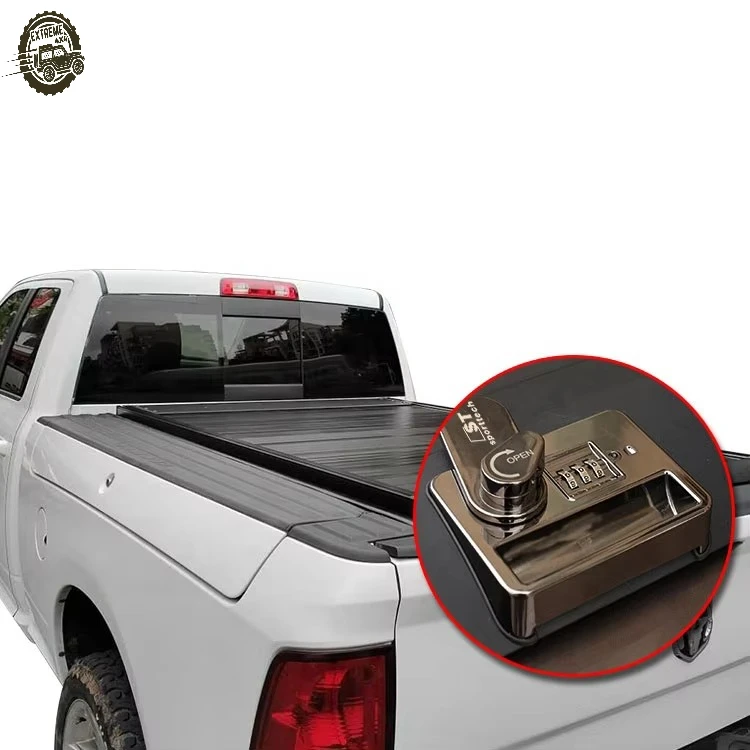 EXTREME Password Lock Roller Pickup Truck Bed Cover Lid Hard Aluminum Alloy for Dodge Ram 1500 Black Hard Type