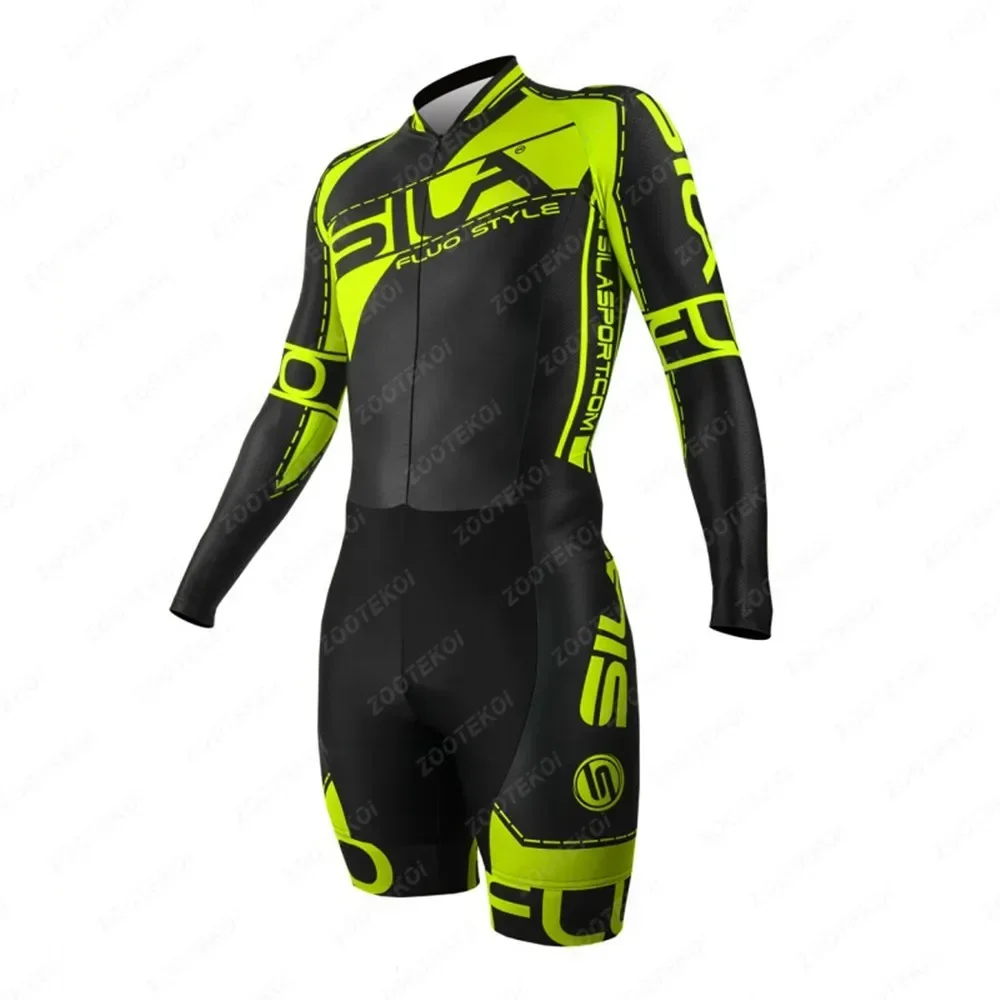 Sila Long Sleeve Triathlon Cycling Skinsuit Inline Skate Clothing Jumpsuit Ropa Ciclismo Triathlon Mtb Long-distance Skinsuit