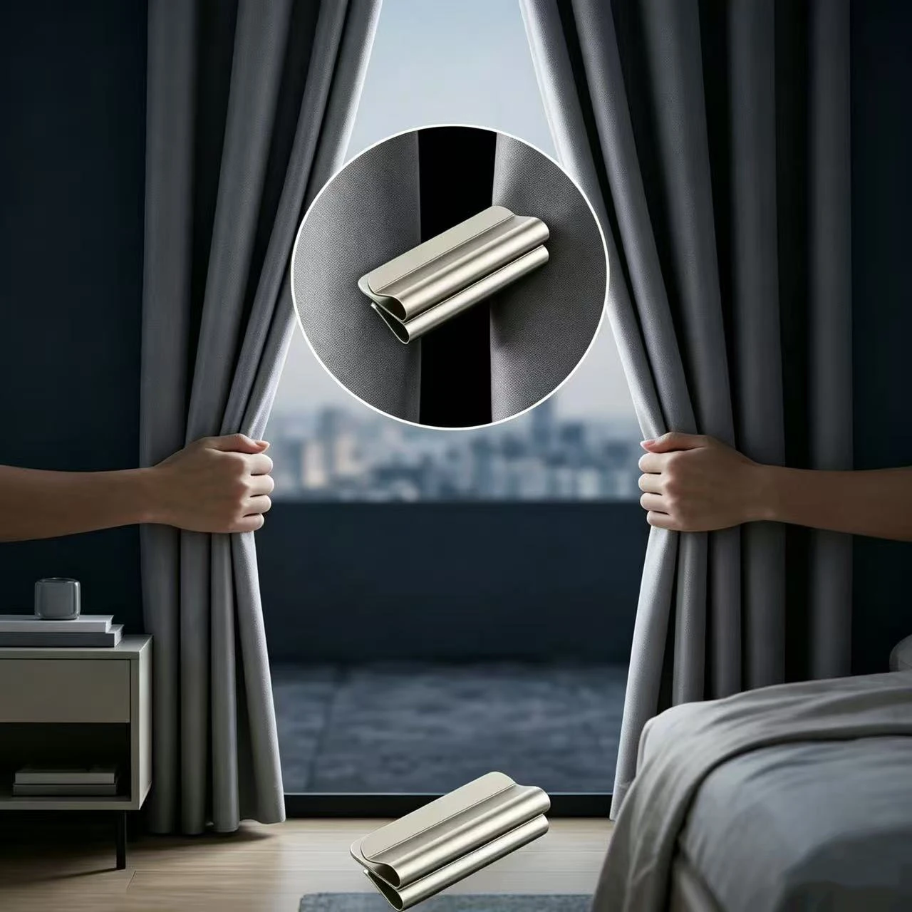10/20pairs Strong Magnetic Curtain Clips Nail Free Blackout Closure Clips Keep Curtain Closed Prevent Light Leaking For Bedroom