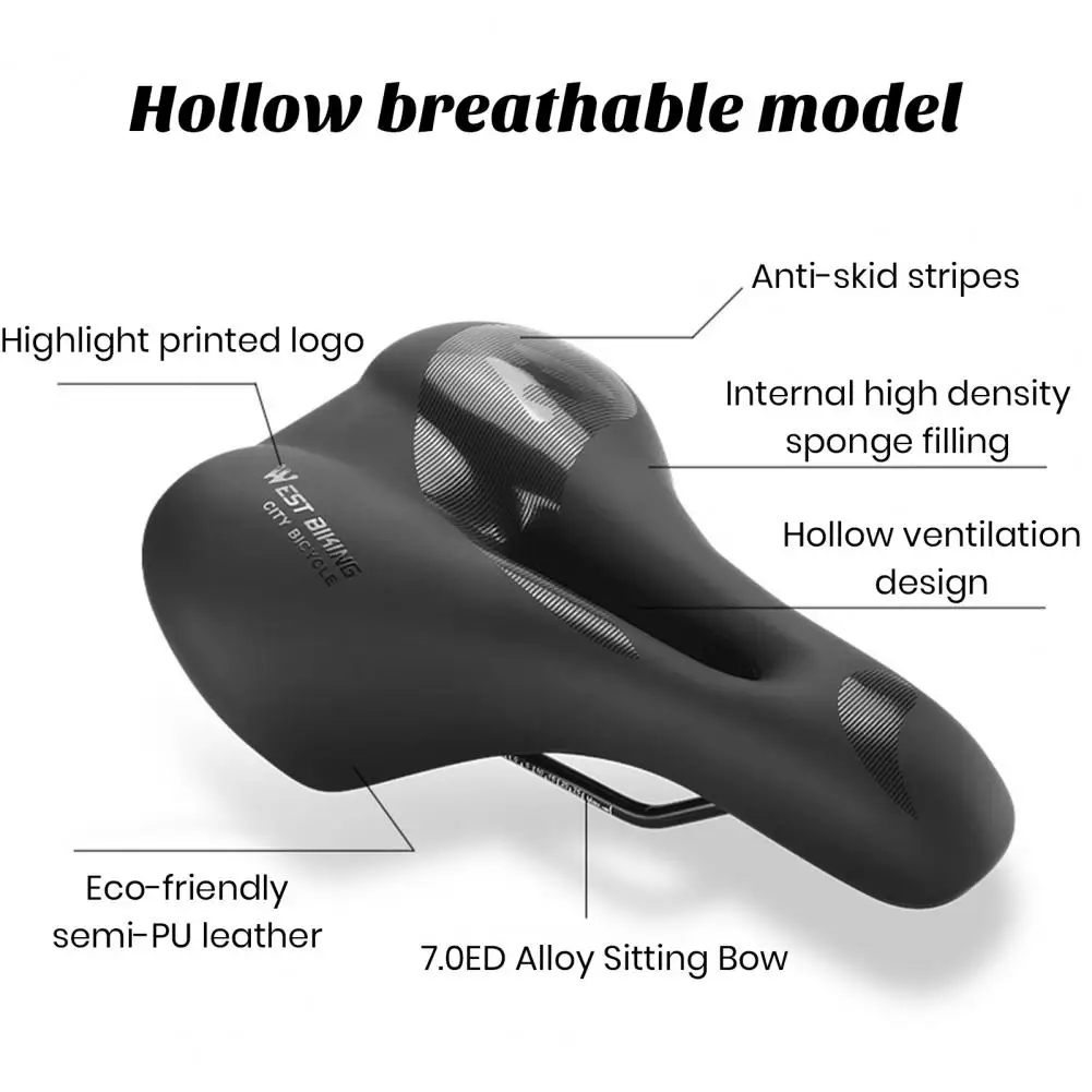 

Bicycle Saddle Breathable Bicycle Saddle Premium Ergonomic Bicycle Seat Cushion High Elasticity Extra Soft Sponge Liner Comfy