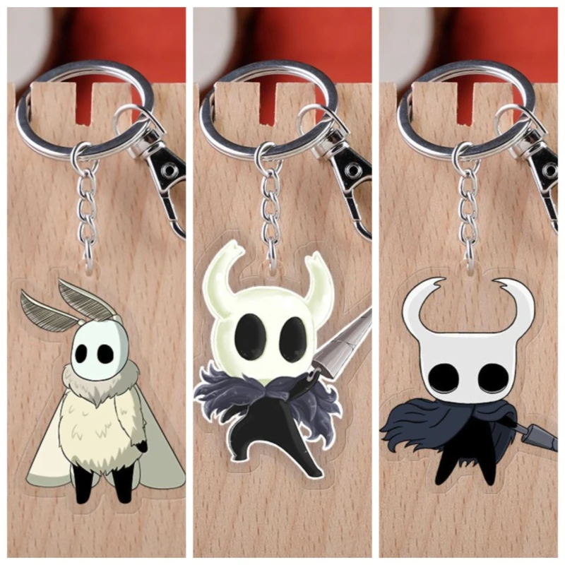

3pcs Hollow Knight Game Peripheral Keychains Kawaii Clothing Backpack Accessories Decoration Keyrings Fans Collect Gifts