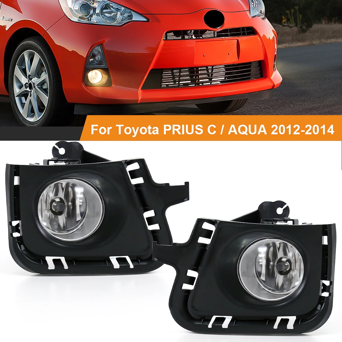 

Car Fog Lamp For Toyota Prius C Aqua 2012 2013 2014 Halogen Bulb Front Bumper Daytime Running Light With Wire Switch Accessories