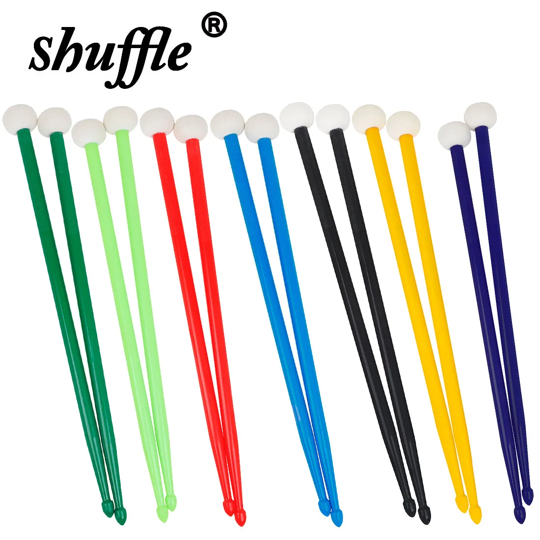 1 Pair Drumsticks Nylon Colourful Drumsticks Multifunctional Double-sided Hammer Drum Timpani Cymbal Hammer Percussion Parts