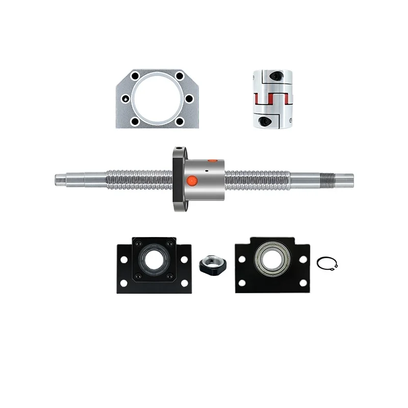 HLTNC 5mm Lead Bearing Steel Ball Screw Set SFU2005 With Single Ball Nut BKBF15 Coupling DSG20 Can Made 100-6000mm for CNC