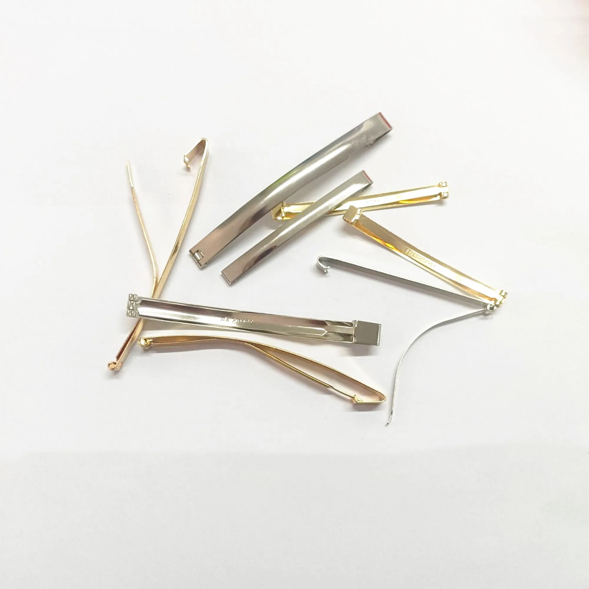 10pcs/lot 7cm 9cm Korean shrapnel clip gold/rhodium hair accessories DIY material wholesale