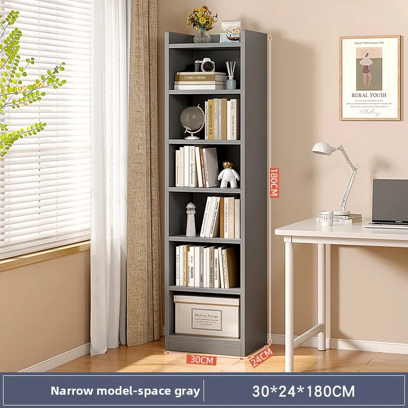 

Узкий книжный шкаф-витрина для небольшой стены, многоярусная полка для хранения в гостиной