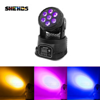 7x18w RGBWA UV 6in1 LED Moving Head Mini Wash Light For DJ Party Disco Nightclub DMX512 Stage Lighting