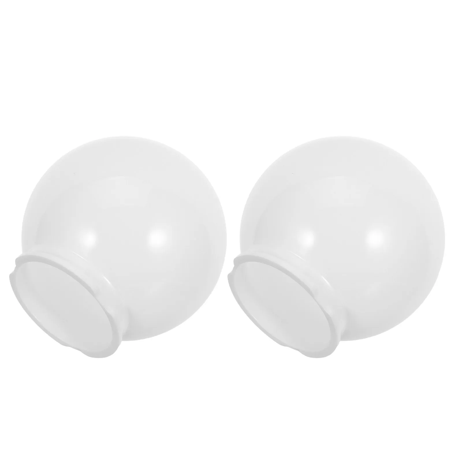 Outdoor Globe Lamp Shade 2Pcs White PMMA Spherical Light Cover for Garden Patio Fence Post Porch Fixture