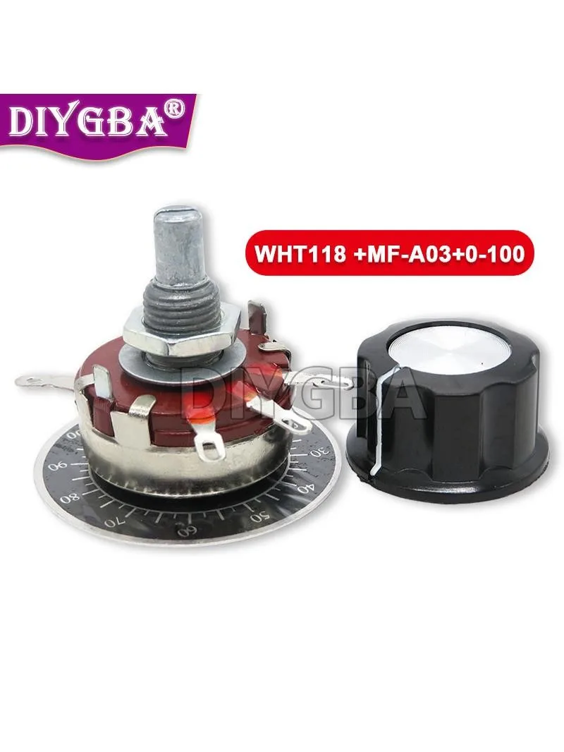 Kit de pièces de bricolage WTH118, 1 ensemble = 3 pièces, 2W l'autorisation Potentiomètre 1K 2.2K 4.7K 10K 22K 47K 100K 470K 1M MF-A03 + WHT118 + 0-100